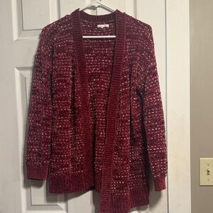 Maurices Burgundy Knit Cardigan